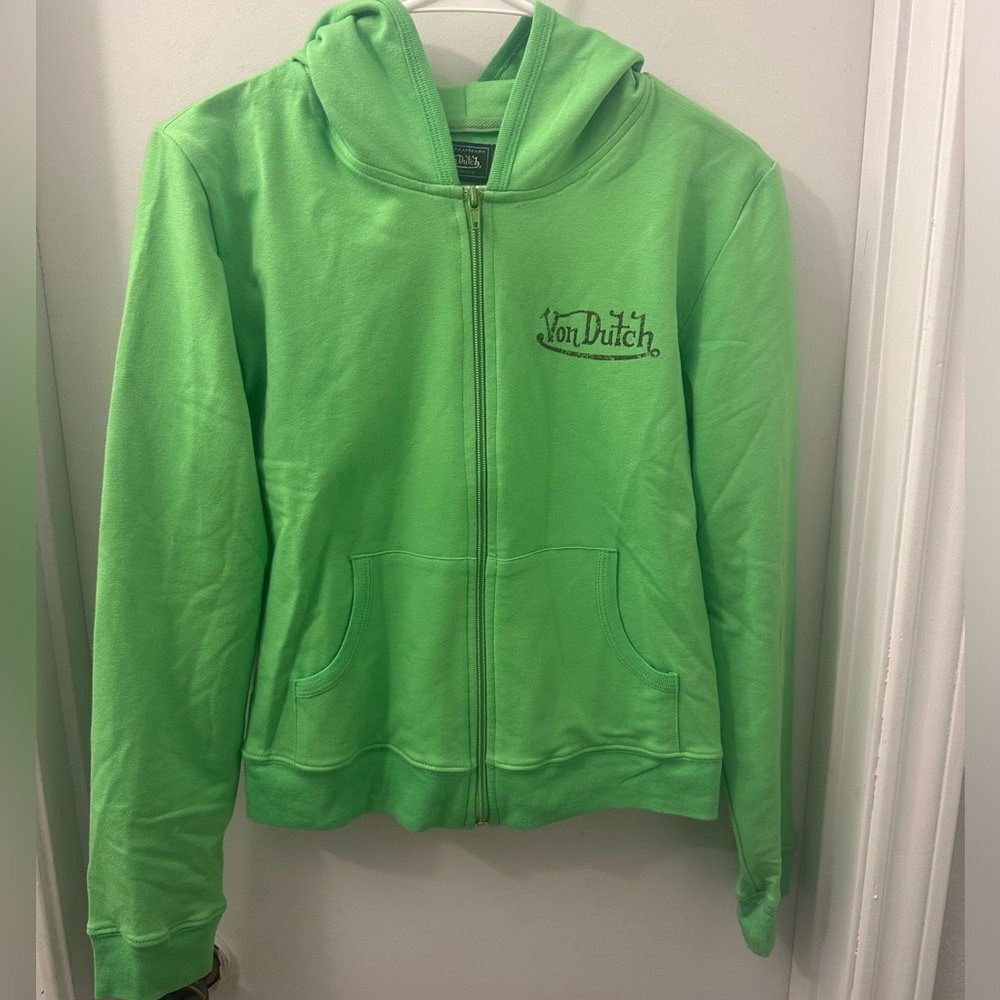 New Von Dutch green Signature Full Zip Hoodie